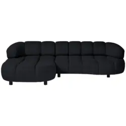 Ecksofa in Webstoff Schwarz 183/284 cm