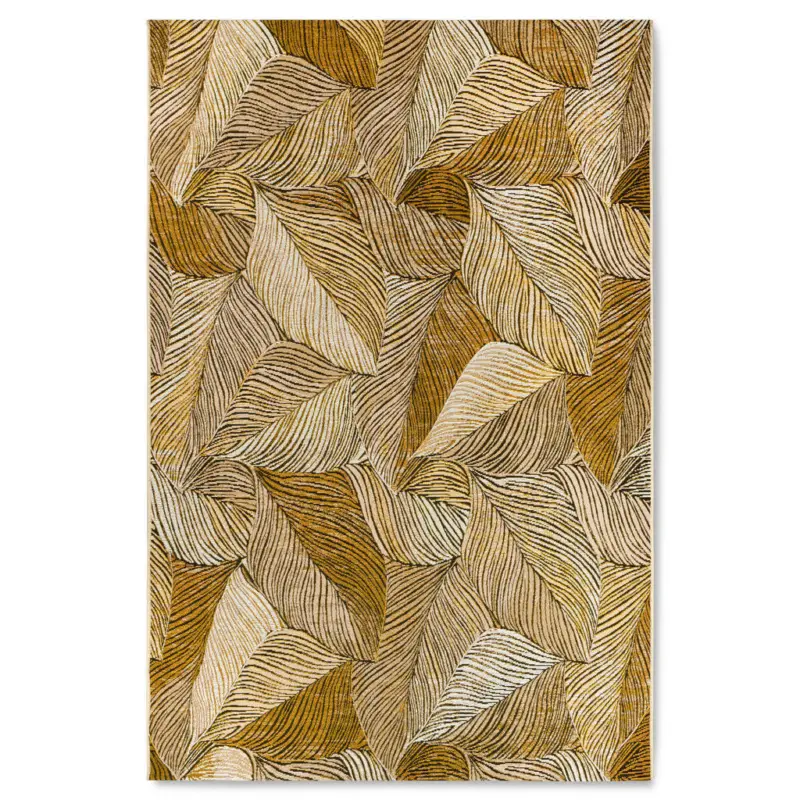 Outdoorteppich 200/285 cm Kollektion 1767 Schwarz, Goldfarben