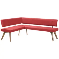 Eckbank 160/170 cm in Rot, Wildeiche