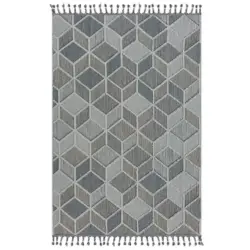 Webteppich 160/230 cm Blau, Grau