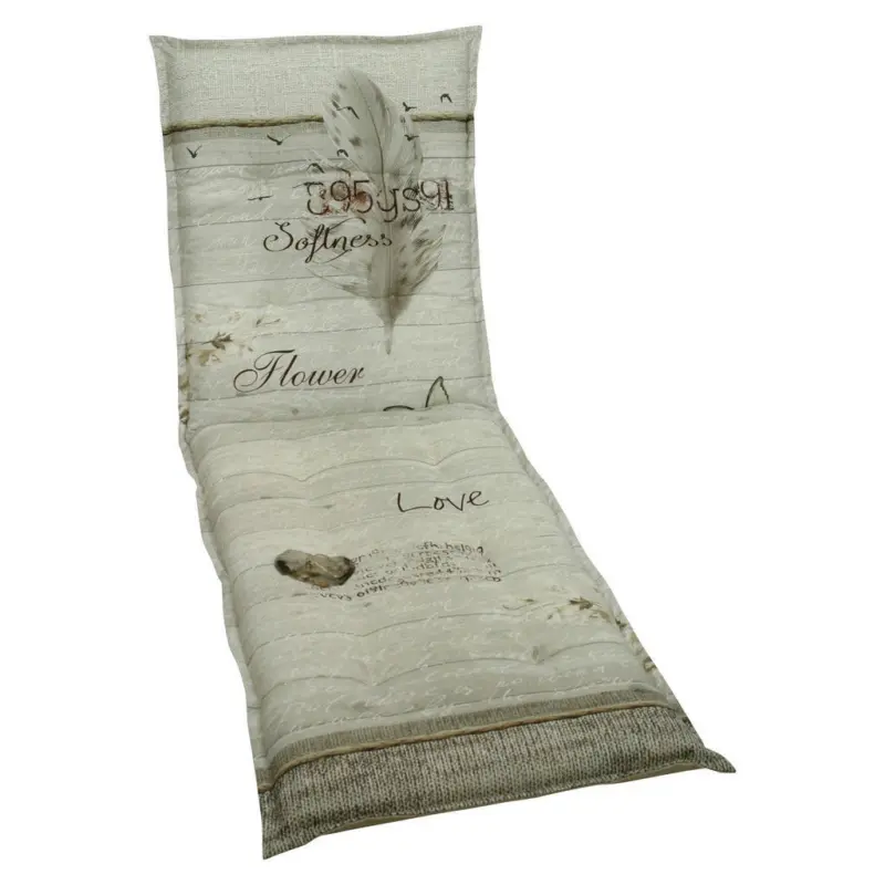 Liegenauflage in Schwarz, Beige Federn