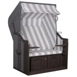 Strandkorb Grau, Wei&szlig;