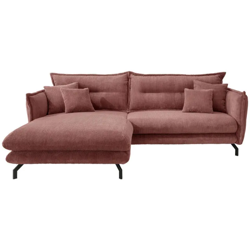 Ecksofa in Cord Koralle 180/255 cm