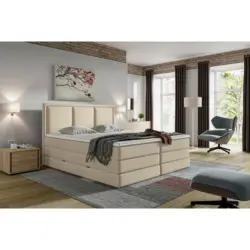 Boxspringbett 180/200 cm in Beige