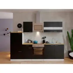 K&uuml;chenblock 270 cm in Schwarz