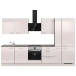 K&uuml;chenleerblock 330 cm in Schieferfarben, Hellgrau