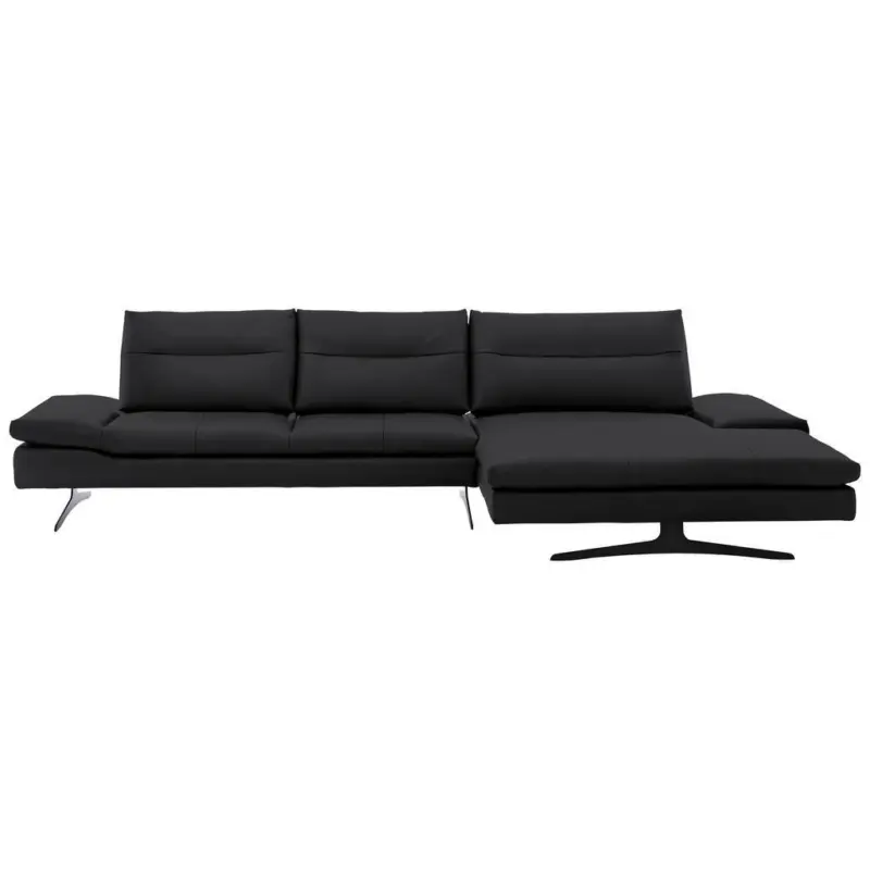 Ecksofa in Echtleder Mokka 342/158 cm