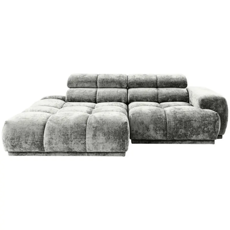 Ecksofa in Flachgewebe Grau 150/239 cm