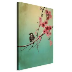 Leinwandbild Tiere, B&auml;ume, Blumen 60/90/1,2 cm