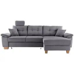 Ecksofa in Cord Grau