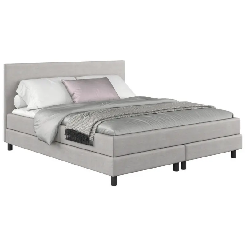 Boxbett 140/200 cm in Hellgrau