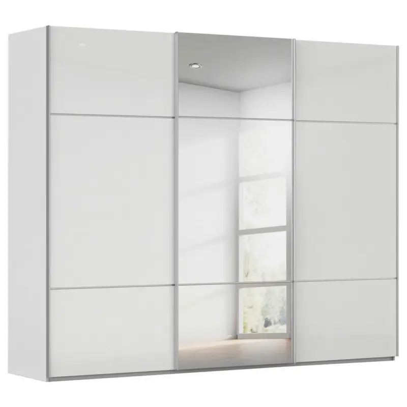 Schwebet&uuml;renschrank in Grau, Wei&szlig;