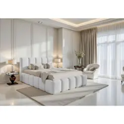 Polsterbett Lattenrost, Bettkasten Perlmutt 140/200 cm