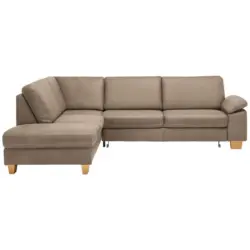 Ecksofa in Echtleder Greige 235/274 cm