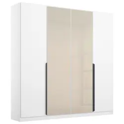 Dreht&uuml;renschrank in Wei&szlig;, Champagner