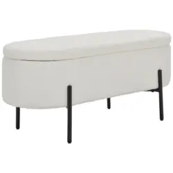 Truhenbank in Metall, Textil 95/43/36 cm