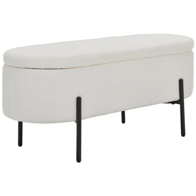 Truhenbank in Metall, Textil 95/43/36 cm