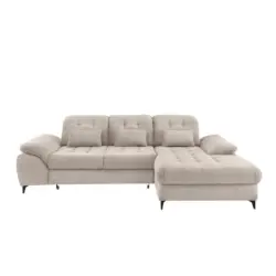 Eckschlafsofa in Cord Beige