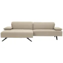 Ecksofa in Flachgewebe Beige 166/280 cm