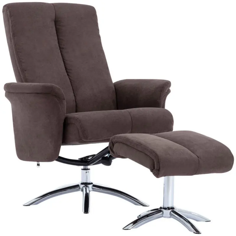 Relaxsesselset in Textil Braun