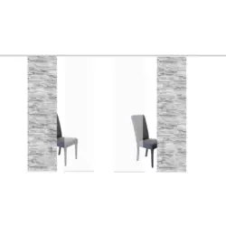 Fl&auml;chenvorhang 4ER SET in Anthrazit, Wei&szlig; halbtransparent