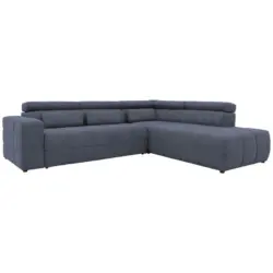 Ecksofa in Mikrofaser Dunkelgrau 275/228 cm