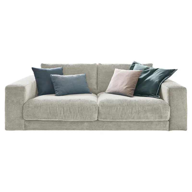 2-Sitzer-Sofa in Cord Hellgrau
