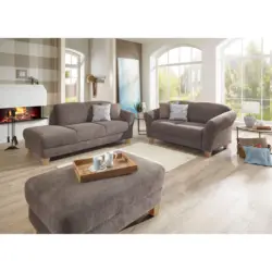 2-Sitzer-Sofa in Flachgewebe Taupe