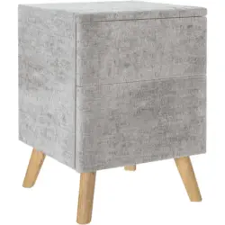 Nachtk&auml;stchen 40/60/40 cm in vollmassiv Eiche Grau