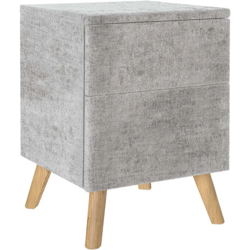 Nachtk&auml;stchen 40/60/40 cm in vollmassiv Eiche Grau