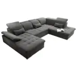 XXXLutz Lauterach - Ihr M&ouml;belhaus bei Bregenz Wohnlandschaft in Mikrovelours Dunkelgrau