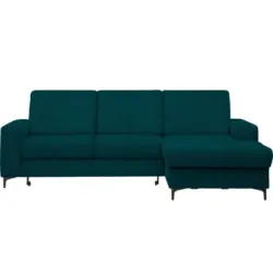 Ecksofa in Velours Petrol