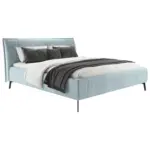 XXXLutz Lauterach - Ihr M&ouml;belhaus bei Bregenz Polsterbett gepolstertes Kopfteil Hellblau 180/200 cm