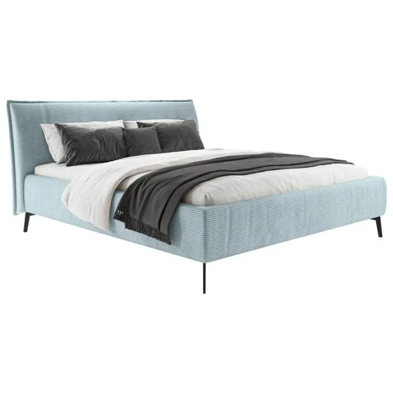 Polsterbett gepolstertes Kopfteil Hellblau 180/200 cm