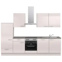 K&uuml;chenblock 300 cm in Schieferfarben, Hellgrau