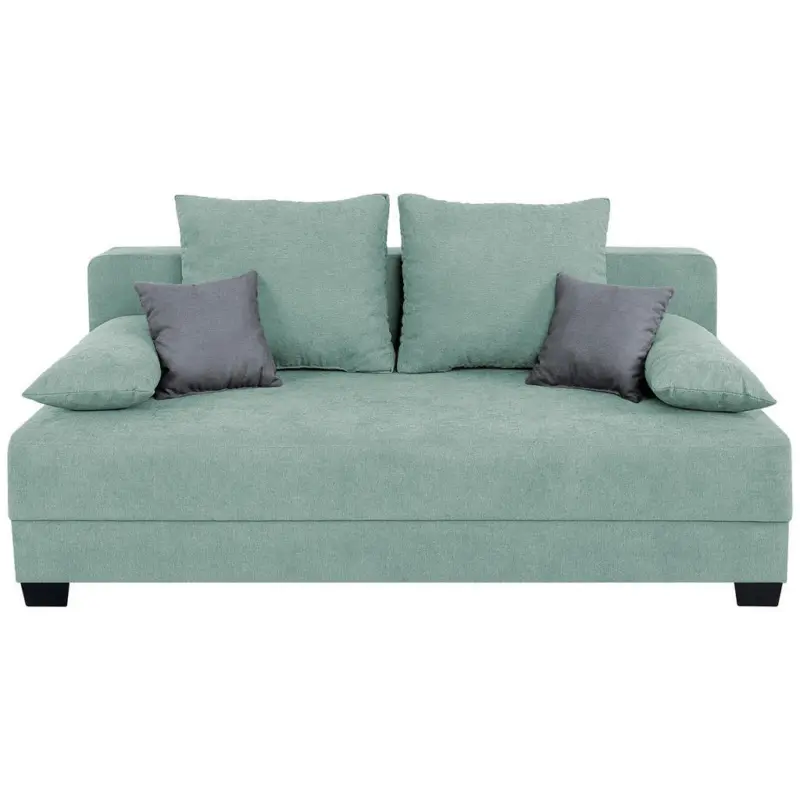 Sofa Mia mit Schlaffunktion in Webstoff Mintgr&uuml;n