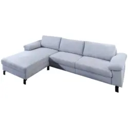 Ecksofa in Velours Hellblau 182/288 cm