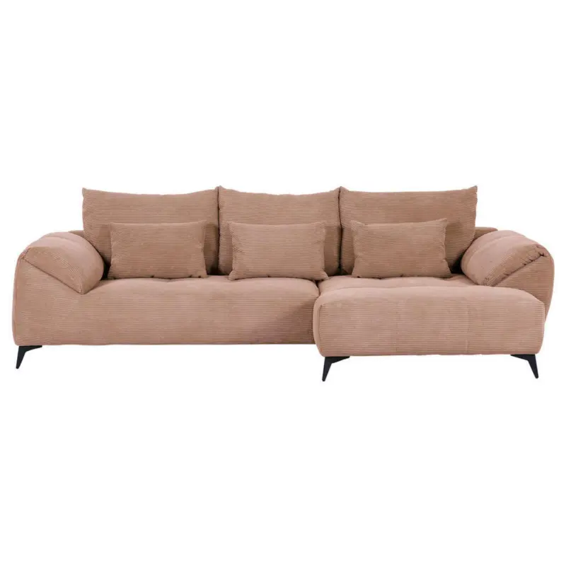 Ecksofa in Cord Altrosa 311/176 cm