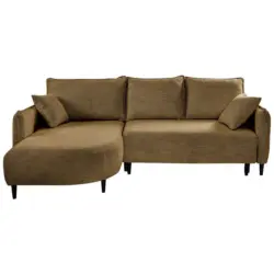 Ecksofa in Struktur Goldfarben 165/244 cm