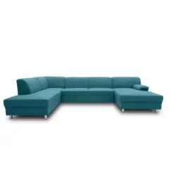 Wohnlandschaft in Webstoff Petrol