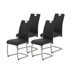 Schwingstuhl-Set 4 St&uuml;ck mit Griff Mikrofaser