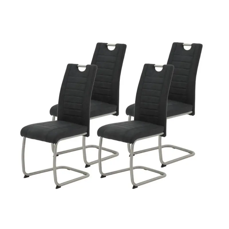 Schwingstuhl-Set 4 St&uuml;ck mit Griff Mikrofaser