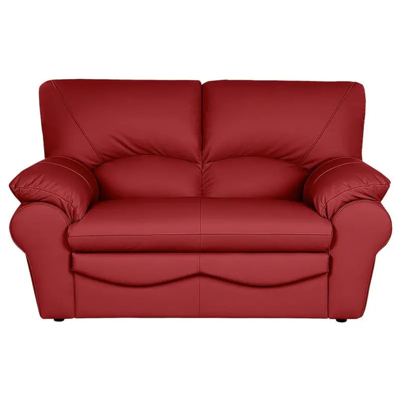 2-Sitzer-Sofa in Echtleder Rot
