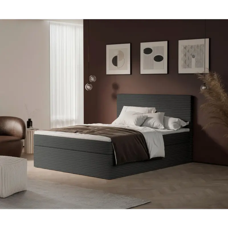 Boxbett Cordoba 180/200 cm in Dunkelgrau