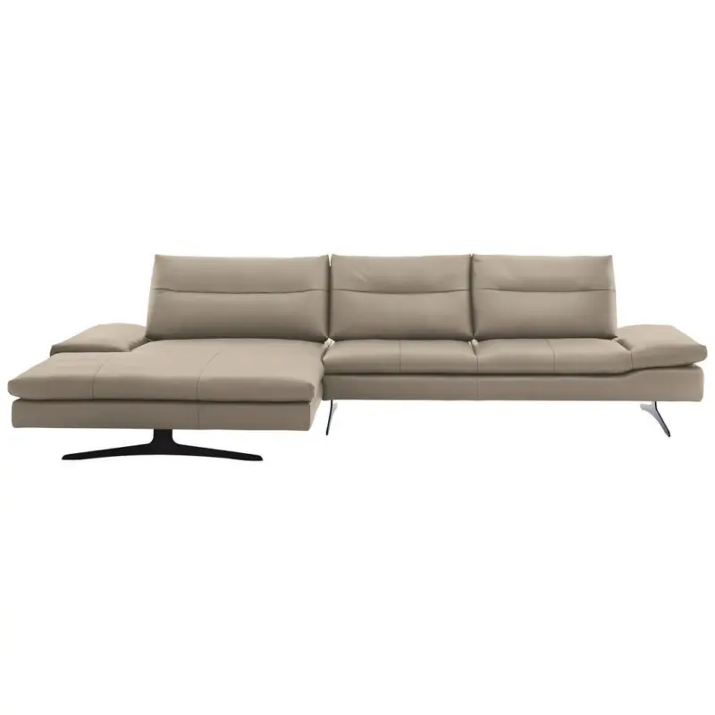 Ecksofa in Echtleder Greige 158/342 cm