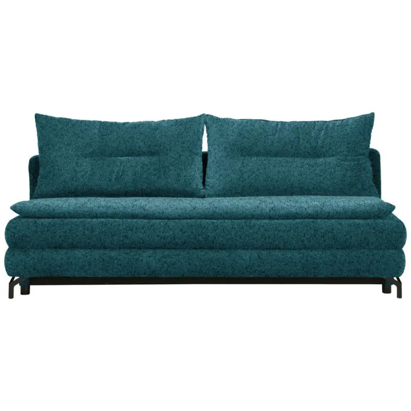 Schlafsofa in Chenille, Pl&uuml;sch Petrol