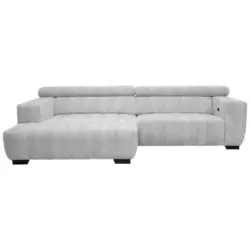 Ecksofa in Webstoff Hellgrau 182/279 cm