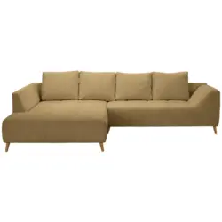 Ecksofa in Flachgewebe Honig 202/306 cm