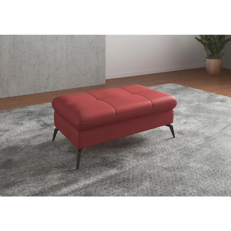 Hocker in Leder Rot