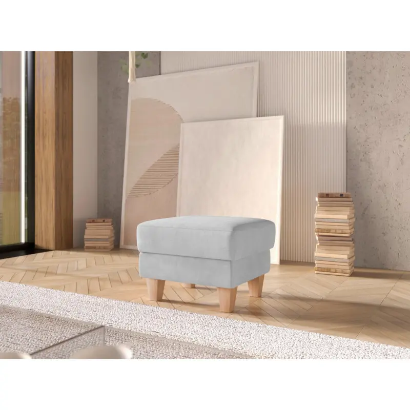 Hocker in Textil Silberfarben